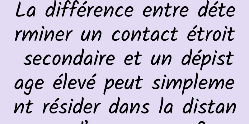 La différence entre déterminer un contact étroit secondaire et un dépistage élevé peut simplement résider dans la distance d’un masque ?