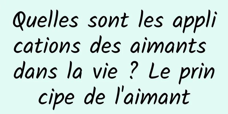 Quelles sont les applications des aimants dans la vie ? Le principe de l'aimant