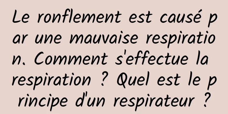 Le ronflement est causé par une mauvaise respiration. Comment s'effectue la respiration ? Quel est le principe d'un respirateur ?