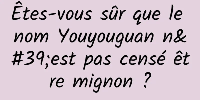 Êtes-vous sûr que le nom Youyouguan n'est pas censé être mignon ?