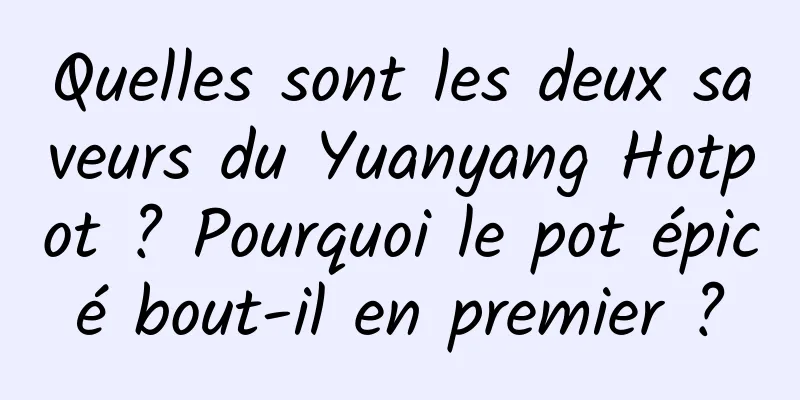 Quelles sont les deux saveurs du Yuanyang Hotpot ? Pourquoi le pot épicé bout-il en premier ?