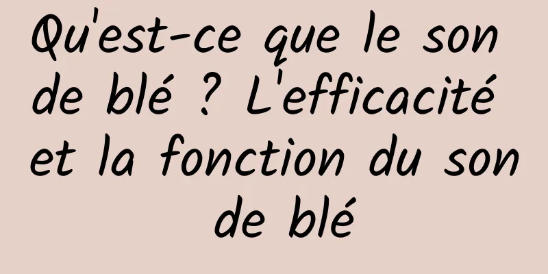Qu'est-ce que le son de blé ? L'efficacité et la fonction du son de blé