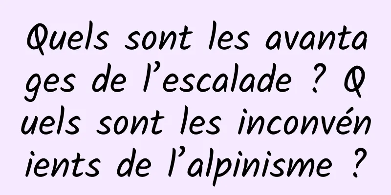 Quels sont les avantages de l’escalade ? Quels sont les inconvénients de l’alpinisme ?