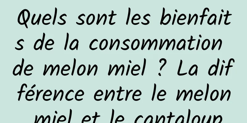 Quels sont les bienfaits de la consommation de melon miel ? La différence entre le melon miel et le cantaloup