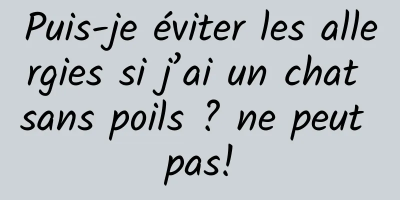 Puis-je éviter les allergies si j’ai un chat sans poils ? ne peut pas!