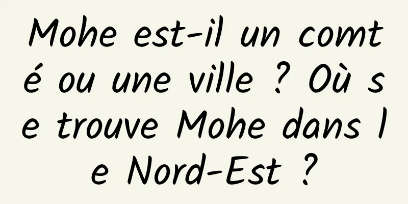 Mohe est-il un comté ou une ville ? Où se trouve Mohe dans le Nord-Est ?