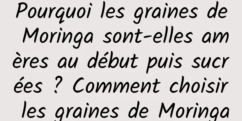 Pourquoi les graines de Moringa sont-elles amères au début puis sucrées ? Comment choisir les graines de Moringa