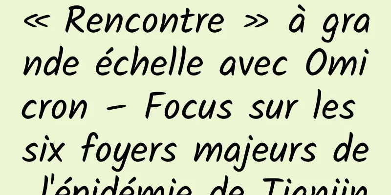 « Rencontre » à grande échelle avec Omicron – Focus sur les six foyers majeurs de l'épidémie de Tianjin