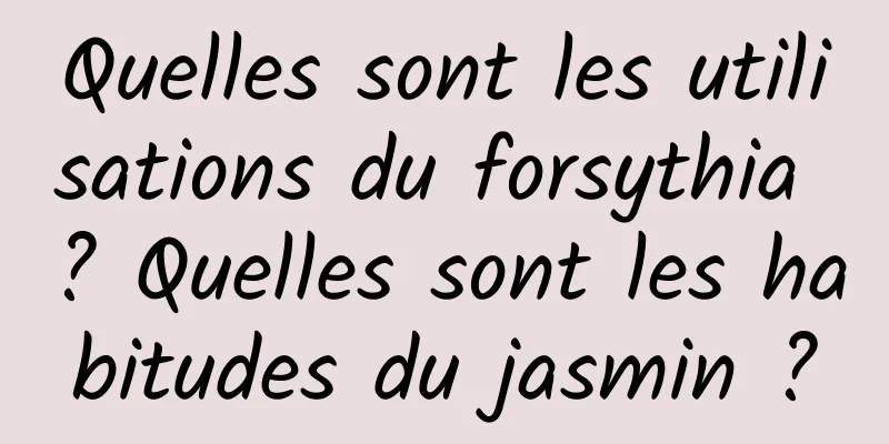 Quelles sont les utilisations du forsythia ? Quelles sont les habitudes du jasmin ?