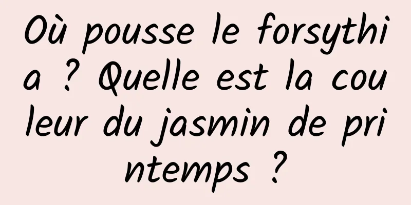 Où pousse le forsythia ? Quelle est la couleur du jasmin de printemps ?