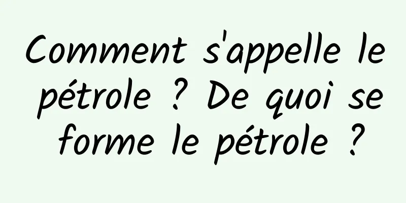 Comment s'appelle le pétrole ? De quoi se forme le pétrole ?