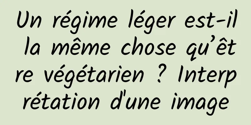 Un régime léger est-il la même chose qu’être végétarien ? Interprétation d'une image