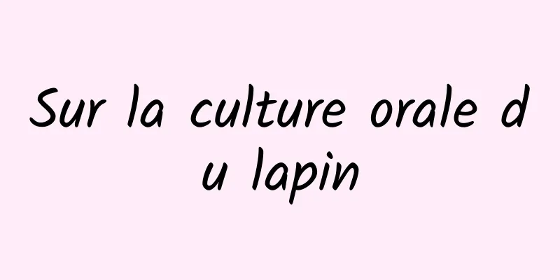Sur la culture orale du lapin