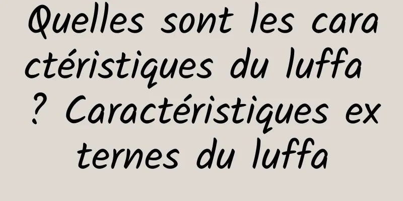 Quelles sont les caractéristiques du luffa ? Caractéristiques externes du luffa