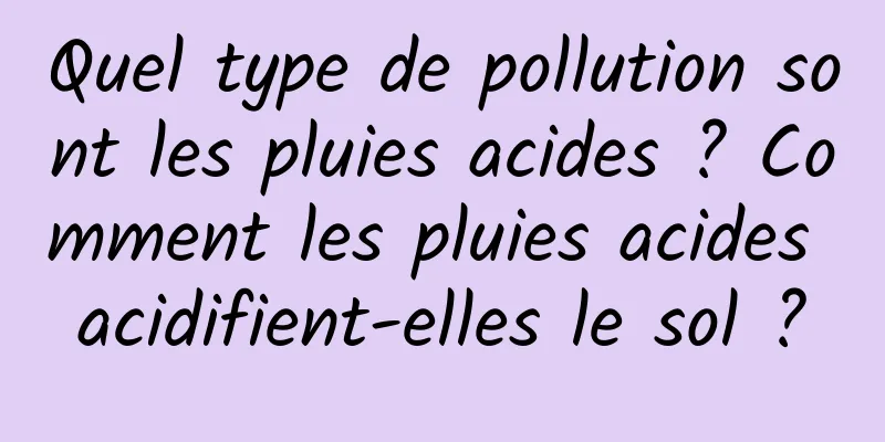 Quel type de pollution sont les pluies acides ? Comment les pluies acides acidifient-elles le sol ?