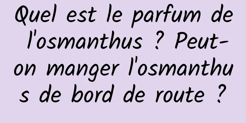 Quel est le parfum de l'osmanthus ? Peut-on manger l'osmanthus de bord de route ?