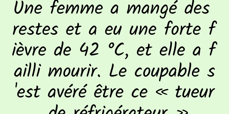 Une femme a mangé des restes et a eu une forte fièvre de 42 °C, et elle a failli mourir. Le coupable s'est avéré être ce « tueur de réfrigérateur »