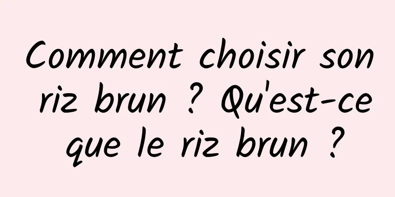 Comment choisir son riz brun ? Qu'est-ce que le riz brun ?