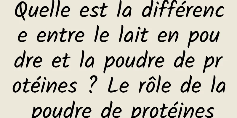 Quelle est la différence entre le lait en poudre et la poudre de protéines ? Le rôle de la poudre de protéines
