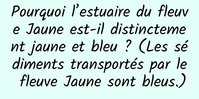 Pourquoi l’estuaire du fleuve Jaune est-il distinctement jaune et bleu ? (Les sédiments transportés par le fleuve Jaune sont bleus.)