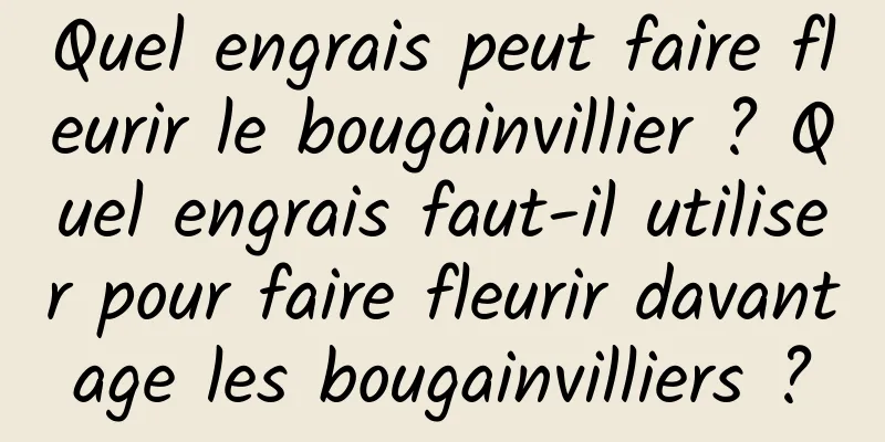 Quel engrais peut faire fleurir le bougainvillier ? Quel engrais faut-il utiliser pour faire fleurir davantage les bougainvilliers ?
