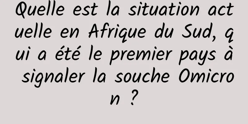 Quelle est la situation actuelle en Afrique du Sud, qui a été le premier pays à signaler la souche Omicron ?