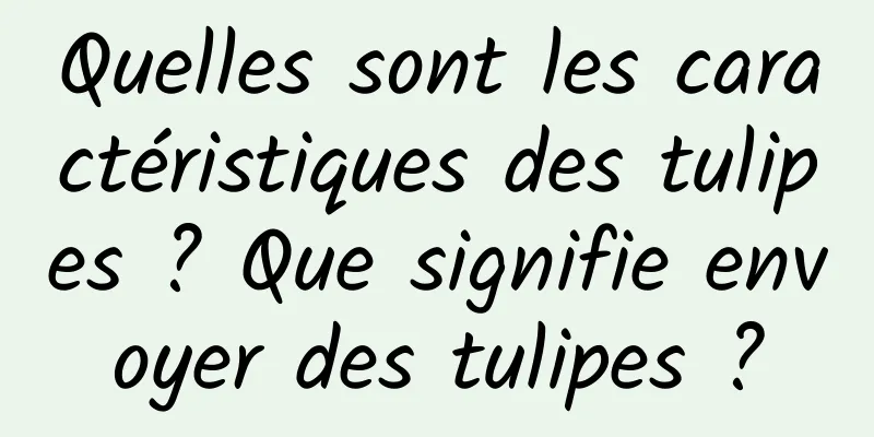 Quelles sont les caractéristiques des tulipes ? Que signifie envoyer des tulipes ?