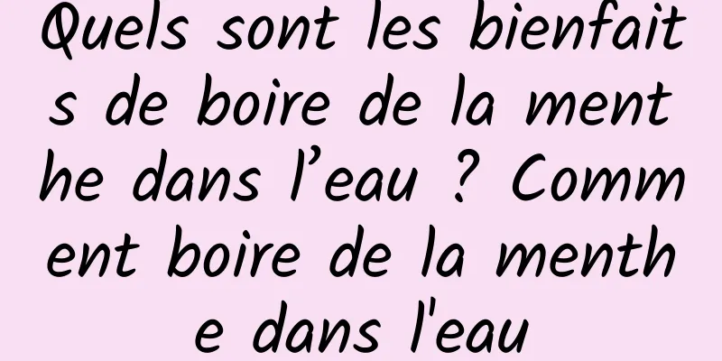 Quels sont les bienfaits de boire de la menthe dans l’eau ? Comment boire de la menthe dans l'eau