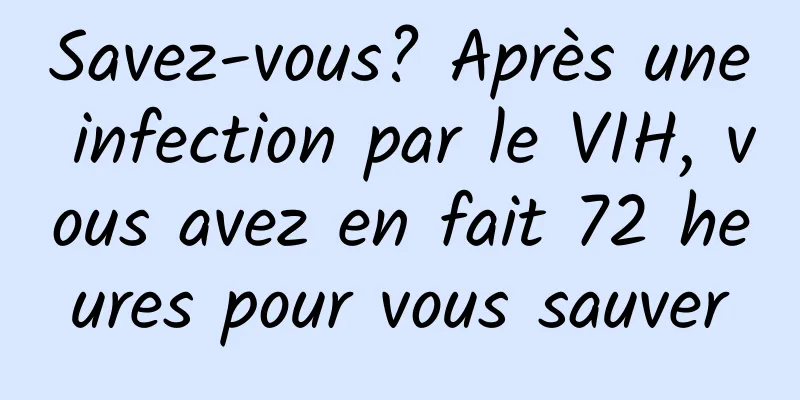 Savez-vous? Après une infection par le VIH, vous avez en fait 72 heures pour vous sauver