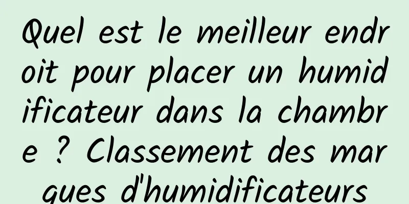 Quel est le meilleur endroit pour placer un humidificateur dans la chambre ? Classement des marques d'humidificateurs