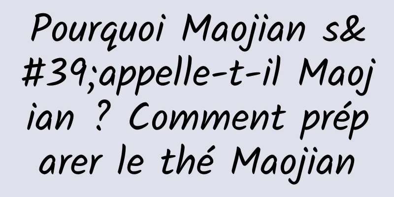Pourquoi Maojian s'appelle-t-il Maojian ? Comment préparer le thé Maojian