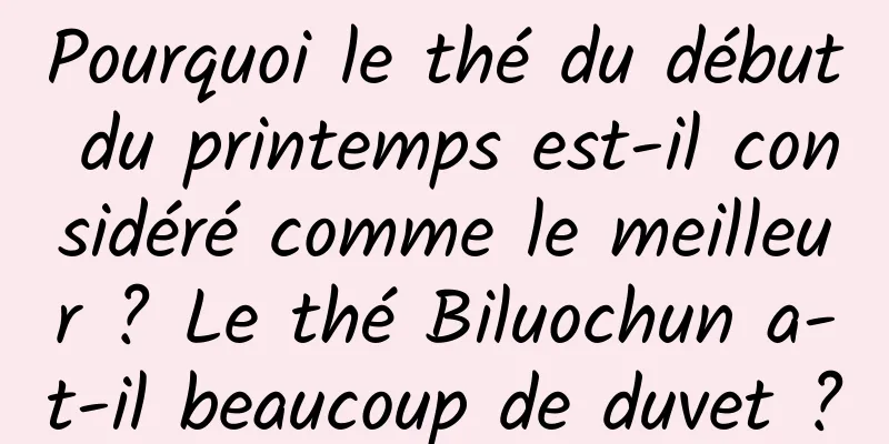 Pourquoi le thé du début du printemps est-il considéré comme le meilleur ? Le thé Biluochun a-t-il beaucoup de duvet ?