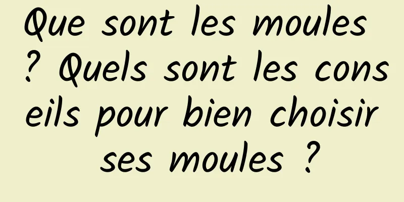 Que sont les moules ? Quels sont les conseils pour bien choisir ses moules ?