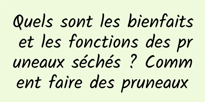 Quels sont les bienfaits et les fonctions des pruneaux séchés ? Comment faire des pruneaux