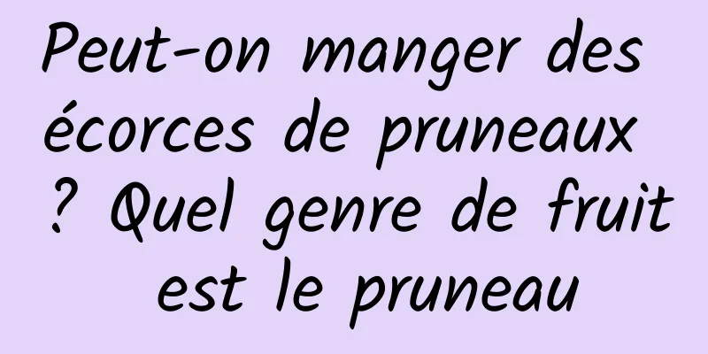 Peut-on manger des écorces de pruneaux ? Quel genre de fruit est le pruneau