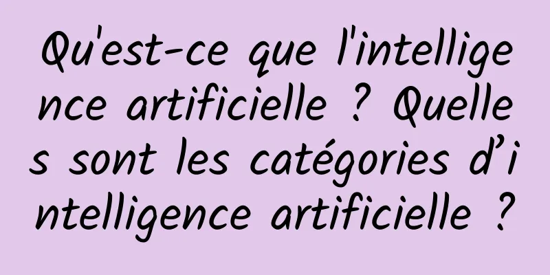 Qu'est-ce que l'intelligence artificielle ? Quelles sont les catégories d’intelligence artificielle ?