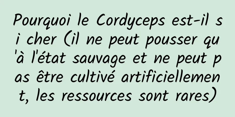 Pourquoi le Cordyceps est-il si cher (il ne peut pousser qu'à l'état sauvage et ne peut pas être cultivé artificiellement, les ressources sont rares)