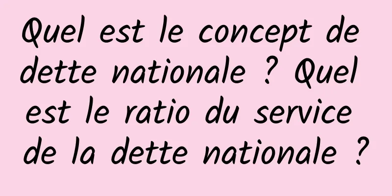 Quel est le concept de dette nationale ? Quel est le ratio du service de la dette nationale ?