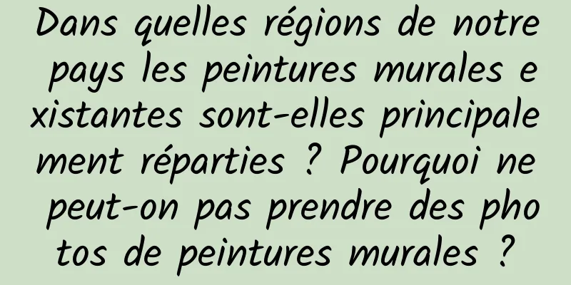 Dans quelles régions de notre pays les peintures murales existantes sont-elles principalement réparties ? Pourquoi ne peut-on pas prendre des photos de peintures murales ?