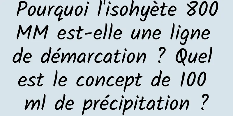 Pourquoi l'isohyète 800MM est-elle une ligne de démarcation ? Quel est le concept de 100 ml de précipitation ?