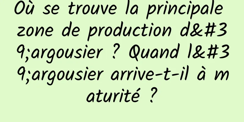 Où se trouve la principale zone de production d'argousier ? Quand l'argousier arrive-t-il à maturité ?