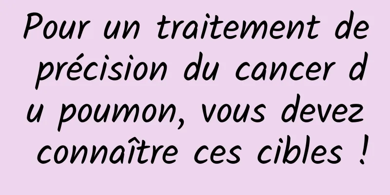 Pour un traitement de précision du cancer du poumon, vous devez connaître ces cibles !