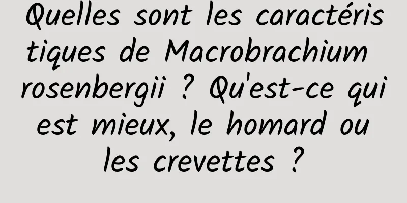 Quelles sont les caractéristiques de Macrobrachium rosenbergii ? Qu'est-ce qui est mieux, le homard ou les crevettes ?
