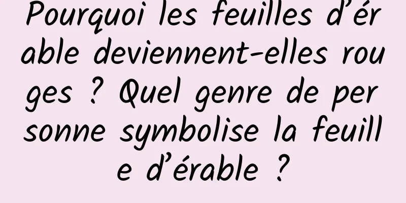 Pourquoi les feuilles d’érable deviennent-elles rouges ? Quel genre de personne symbolise la feuille d’érable ?