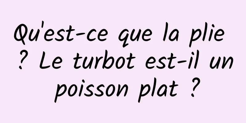 Qu'est-ce que la plie ? Le turbot est-il un poisson plat ?
