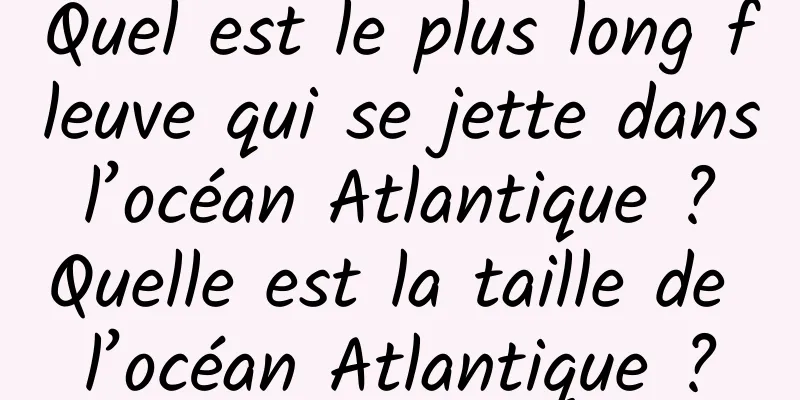 Quel est le plus long fleuve qui se jette dans l’océan Atlantique ? Quelle est la taille de l’océan Atlantique ?