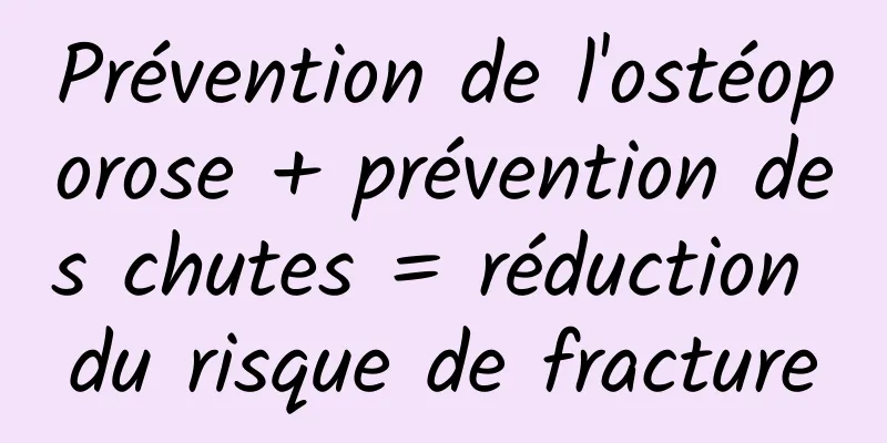 Prévention de l'ostéoporose + prévention des chutes = réduction du risque de fracture