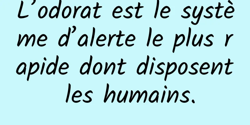 L’odorat est le système d’alerte le plus rapide dont disposent les humains.