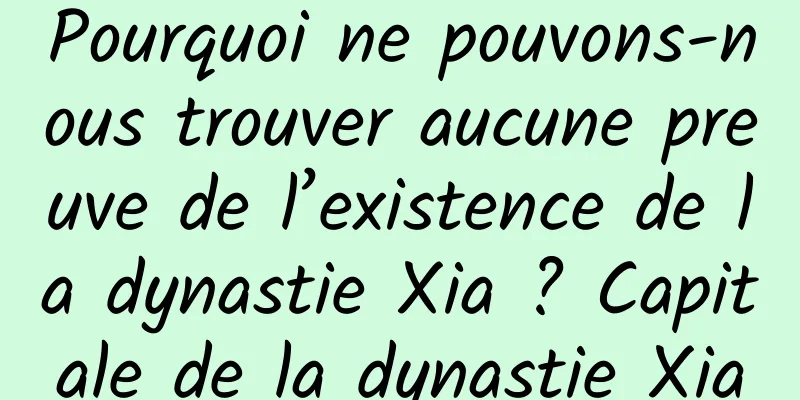 Pourquoi ne pouvons-nous trouver aucune preuve de l’existence de la dynastie Xia ? Capitale de la dynastie Xia