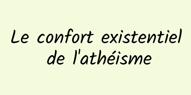 Le confort existentiel de l'athéisme